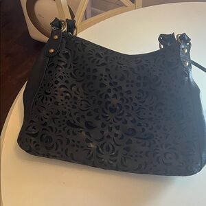 Soft Black Italian Leather Large Slouchy Tote/Shoulder Bag